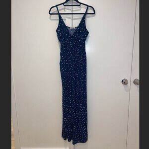 Kaileigh Navy Blue Long Jumpsuit with Pockets